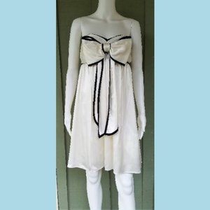 NWT A.B.S. Collection White Satin Strapless Dress